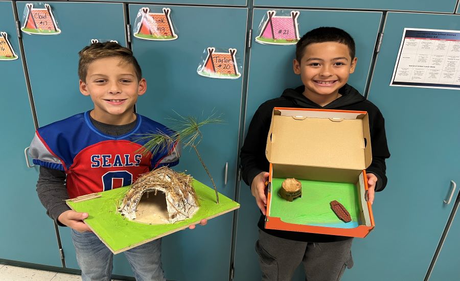 Mrs Young’s students made wigwams to show how Native Americans lived in PA.