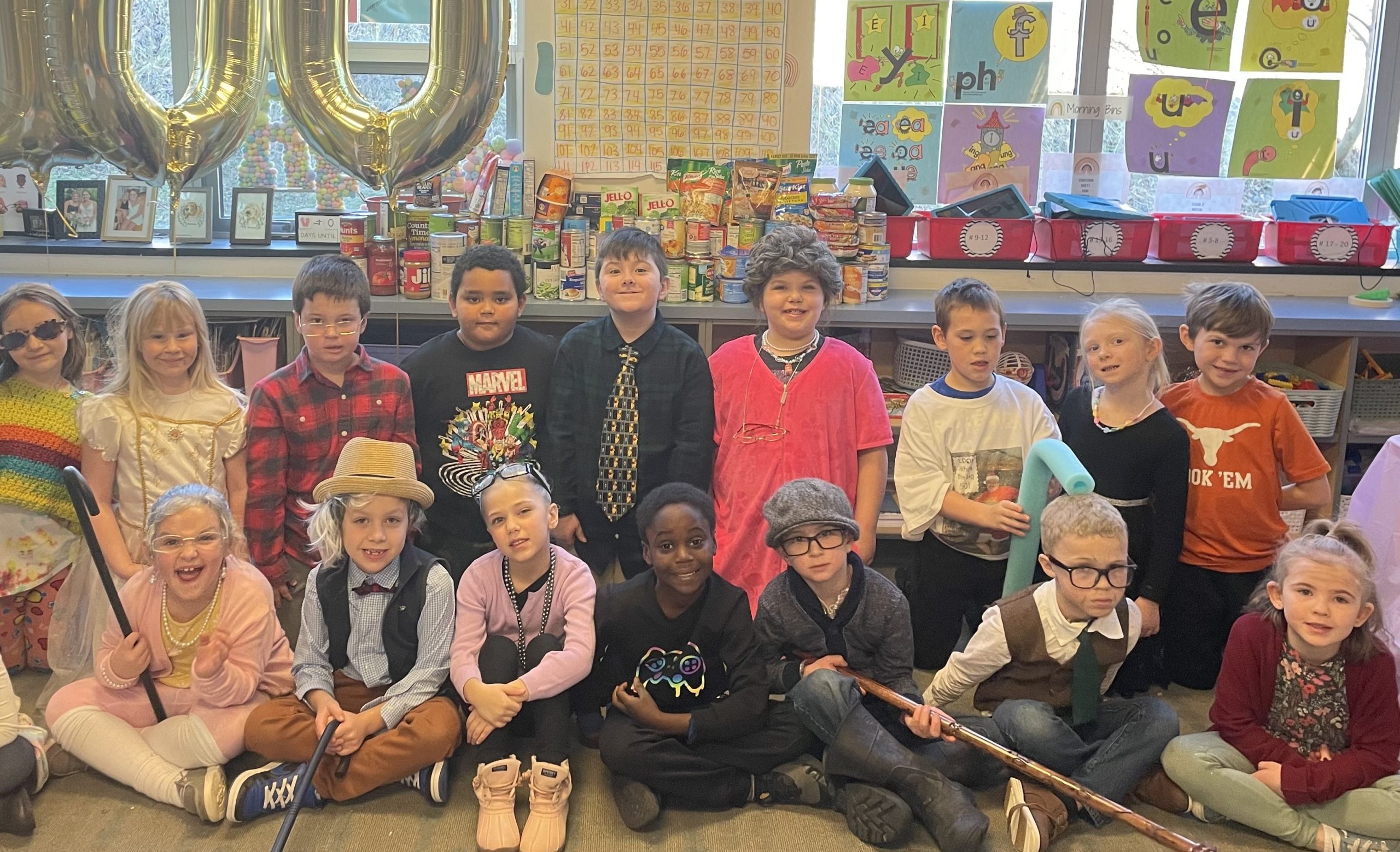 Miss Poltonavage’s class dressed up for the 100th day of school