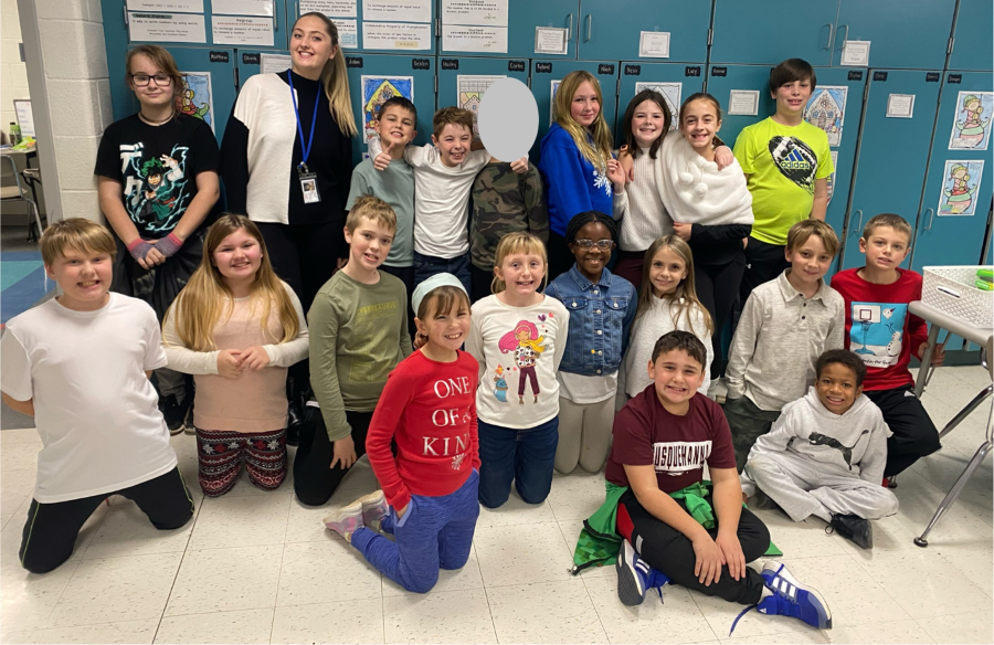 Mrs. Sands class had a student teacher for a month. Miss Hancock joined