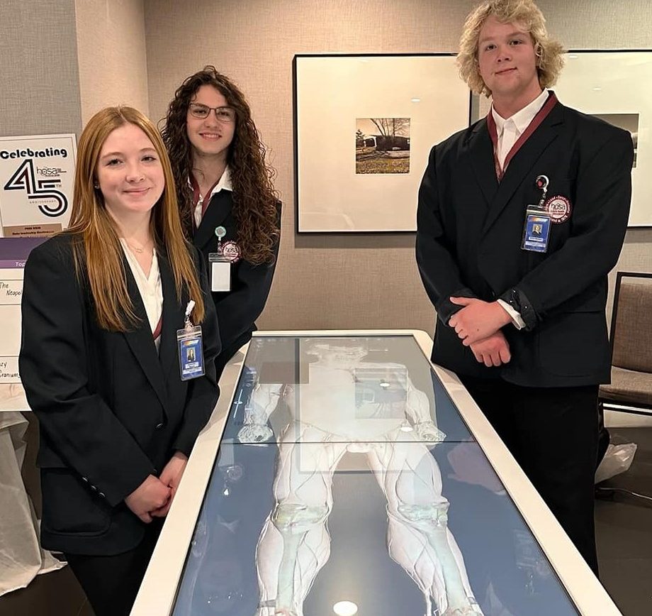 2nd Place winners @ HOSA for Anatomage Table.  Congrat’s to the team of Samantha Weaver (Miff), Zander Trautman & Elliot Barben (Selinsgrove)!
