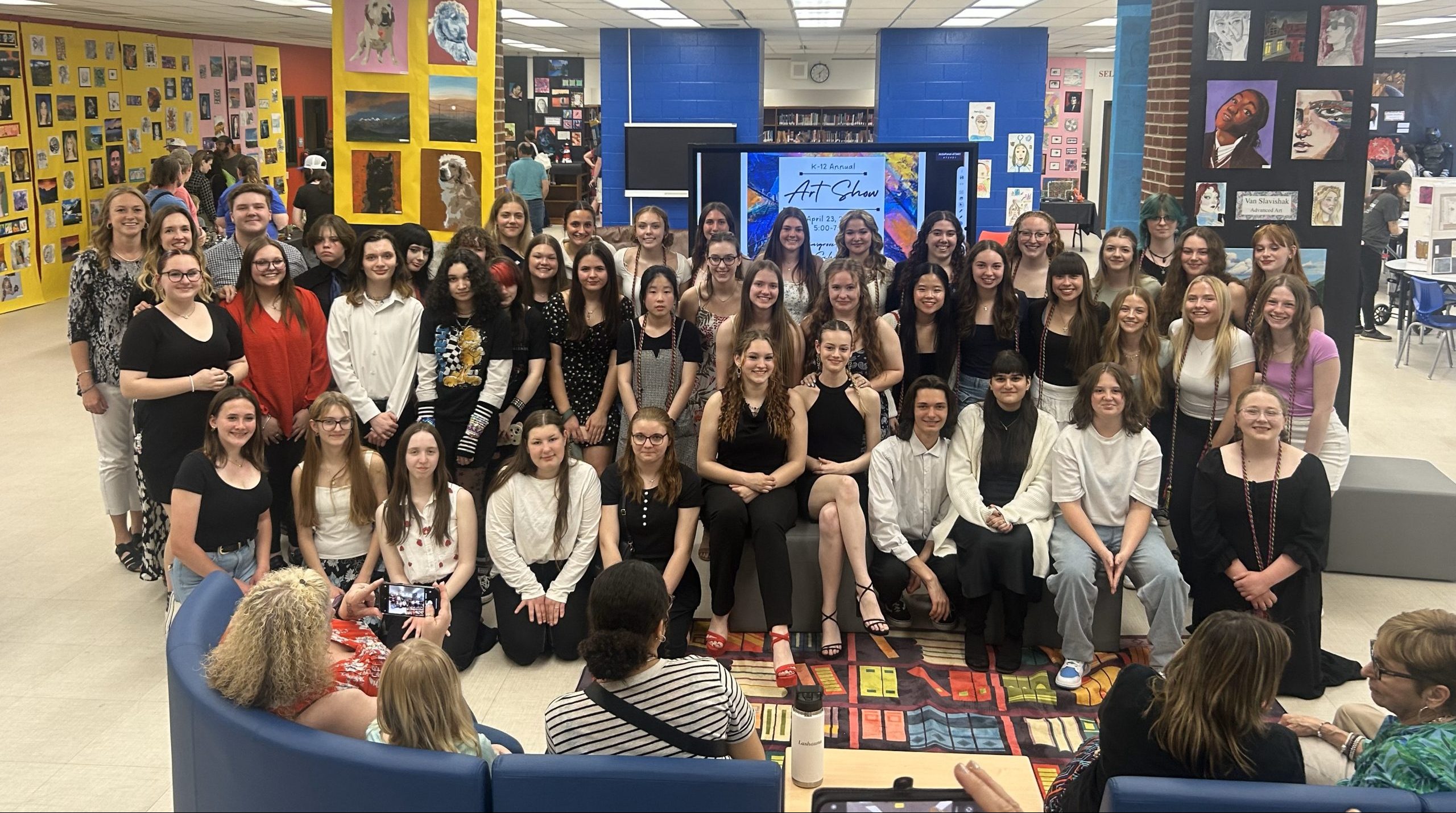 Members of SAHS Art Club with National Art Honor Inductees
