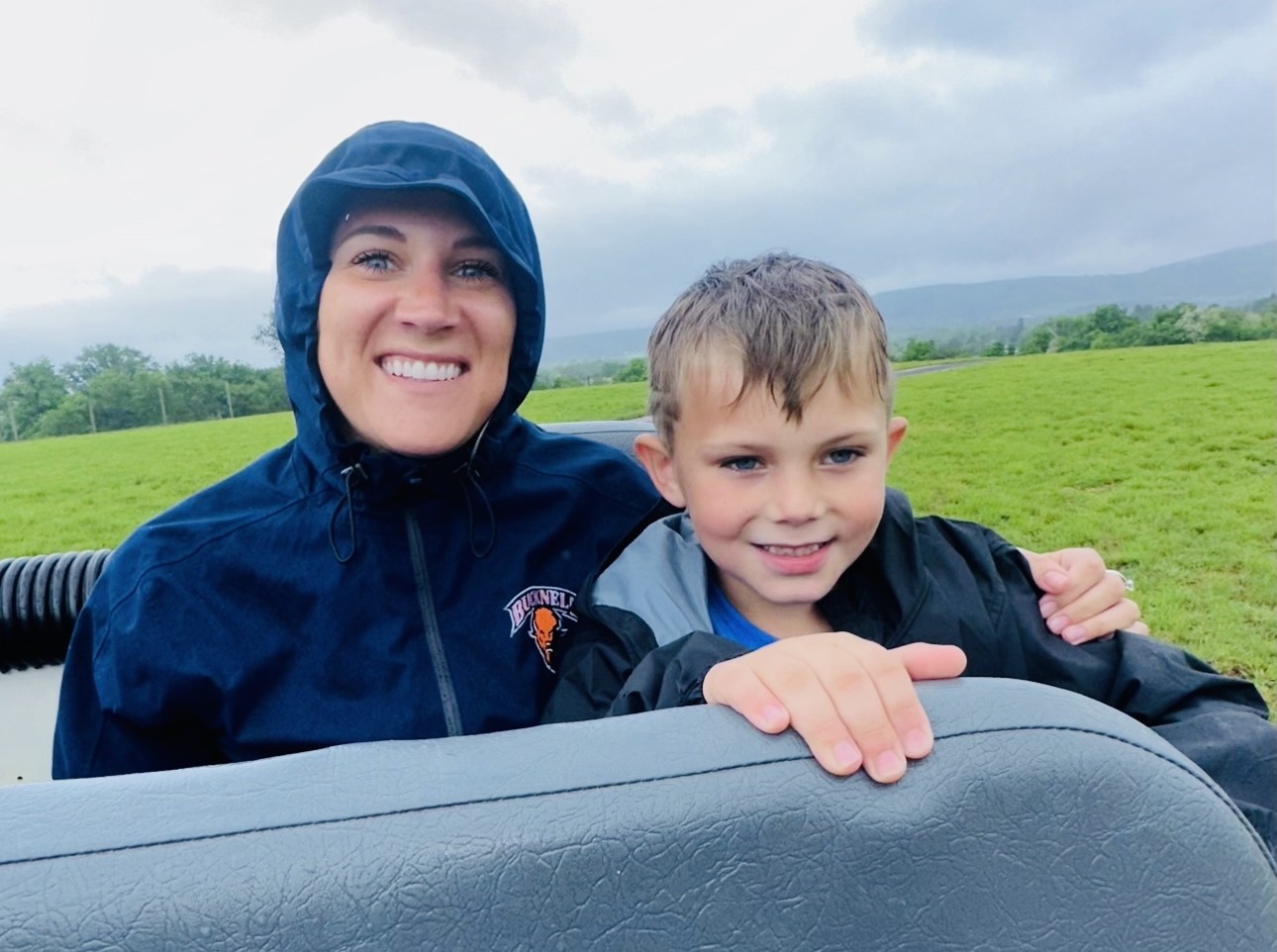 Mrs. Snarski and Truman having fun at Lake Tobias