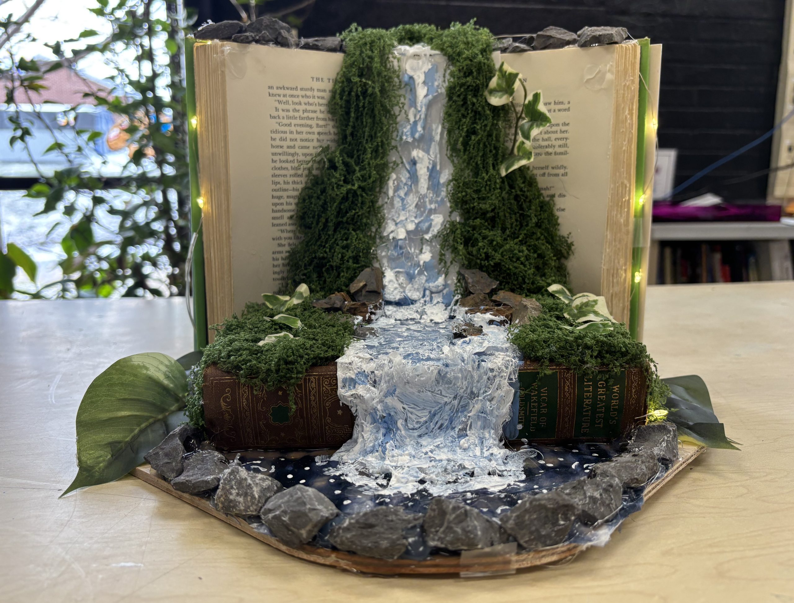 Hailey Shatzer’s Book Sculpture from Sculpture II class.