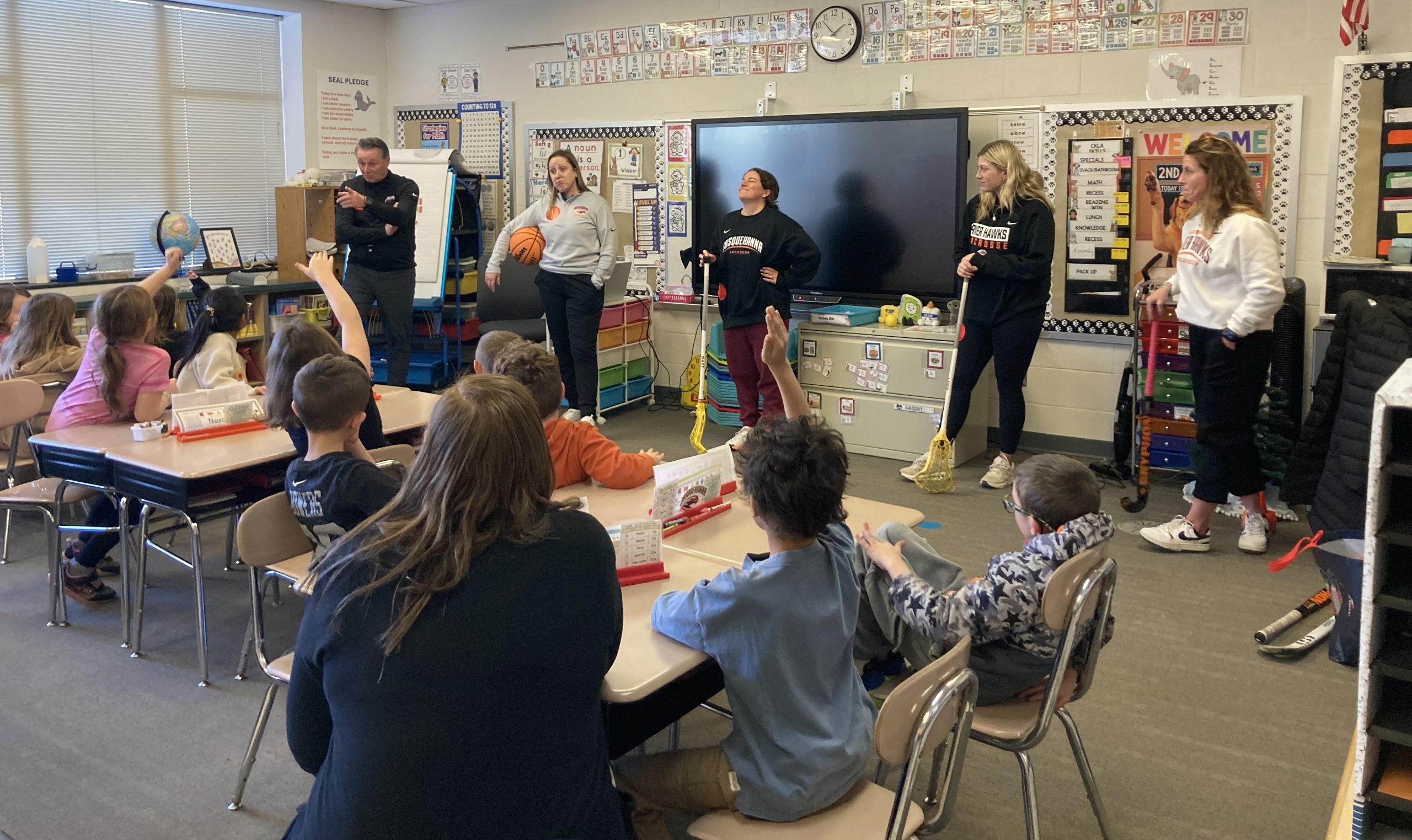 Students learn about different careers during career day at the elementary school