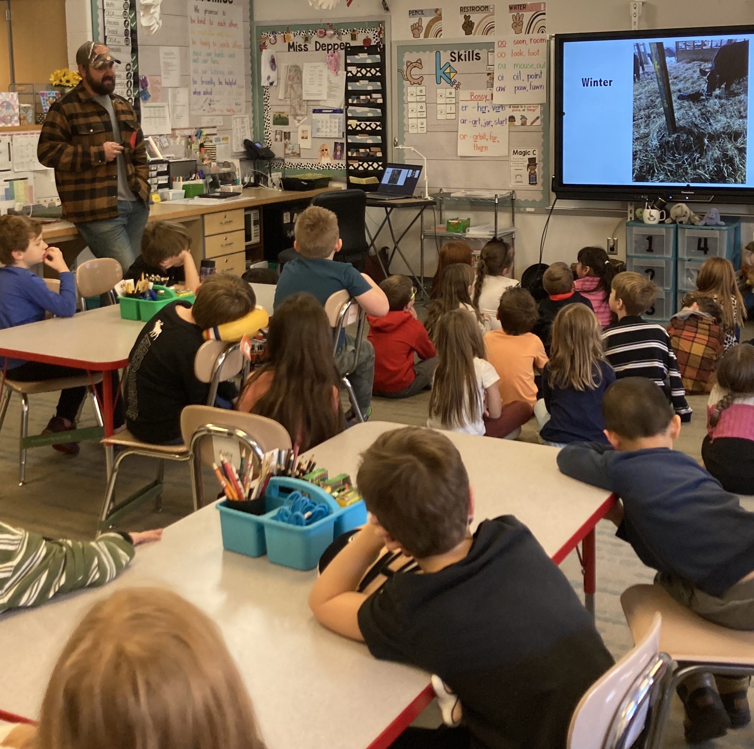 Students learn about different careers during career day at the elementary school