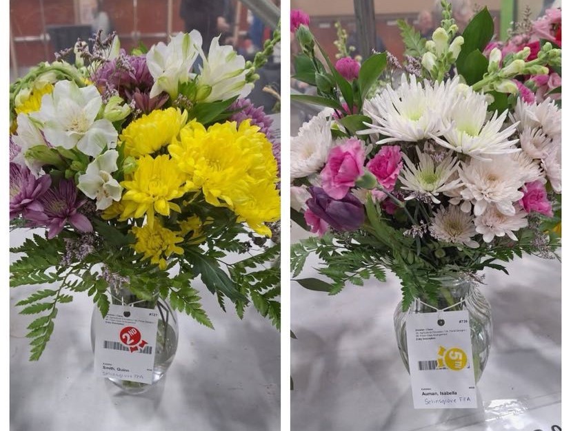 Quinn Smith Placed 2nd & Bella Auman – 5th @ PA Farm Show for Fresh Vase Arrangements!  Go Seals!