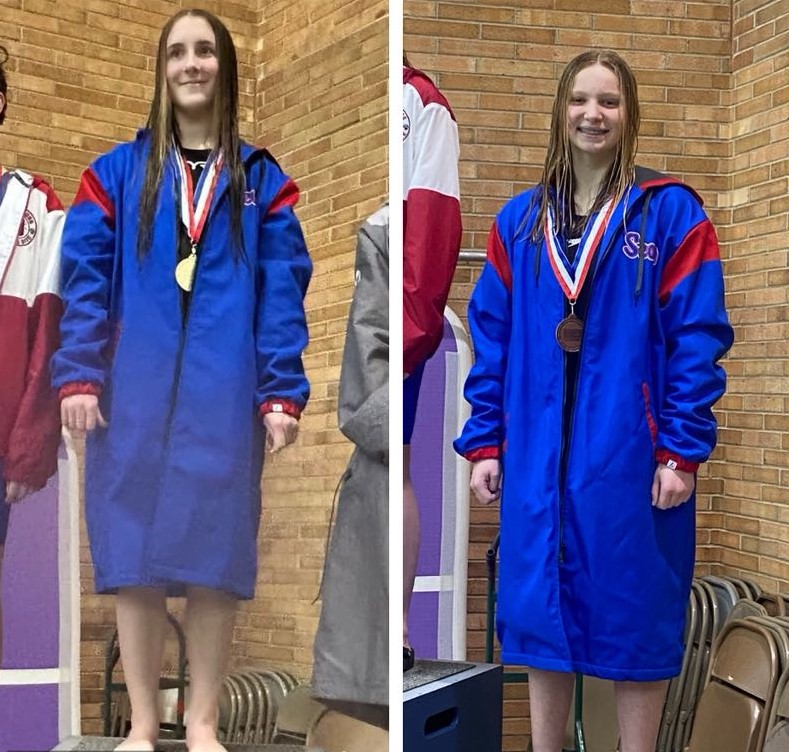 Holly Grayston & Sawyer Kovaschetz District Swimming Medalists!  Congratulations!