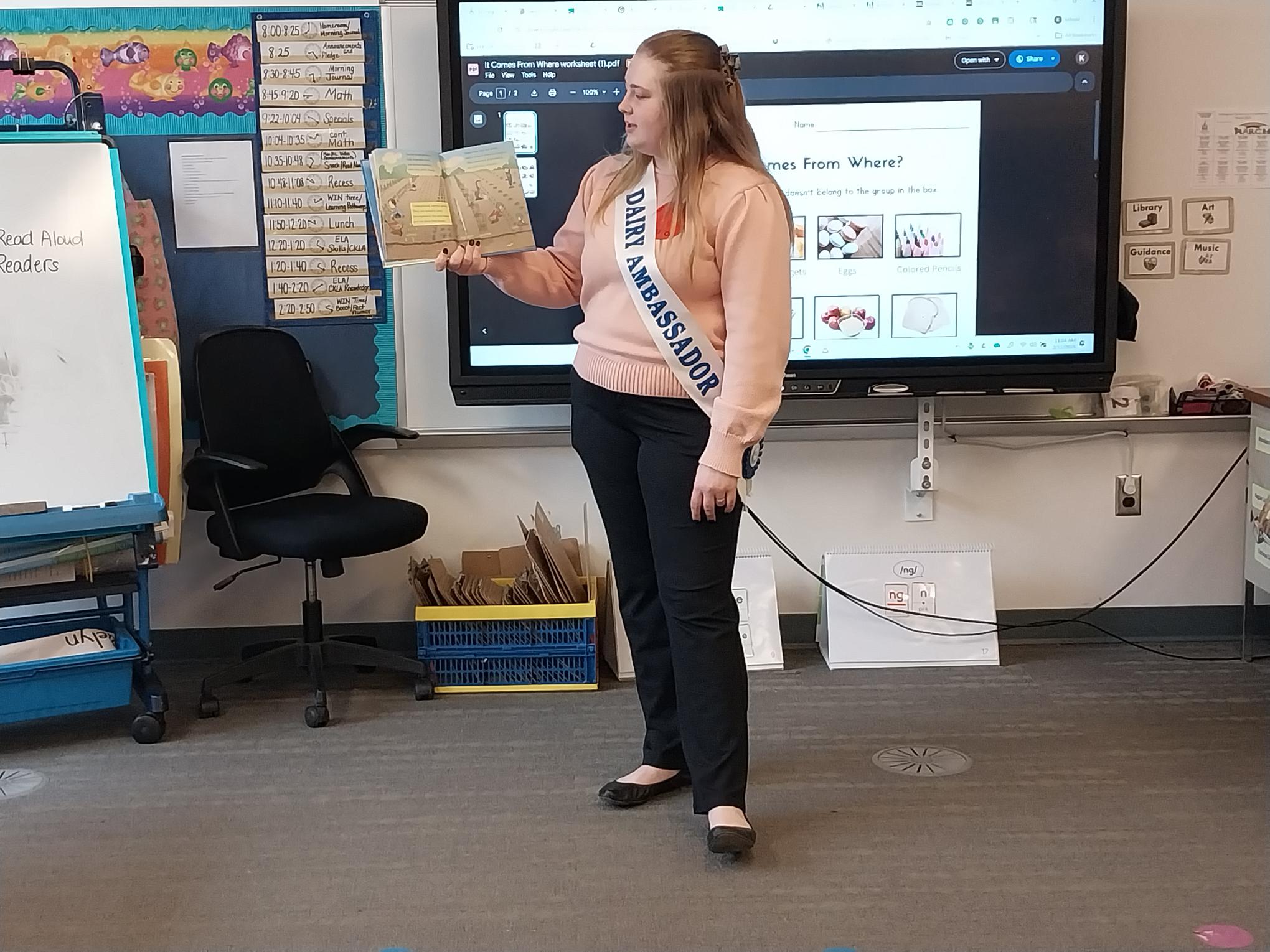 The Snyder County Farm Bureau came to visit the 1st and 2nd grade classrooms to teach about agriculture during national Agriculture Month